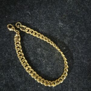 Gold-Tone Curb Chain Bracelet